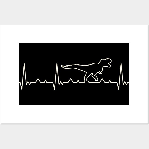 Tyrannosaurus EKG Heart Beat Wall Art by bridgewalker